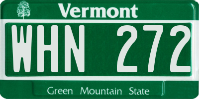 VT license plate WHN272