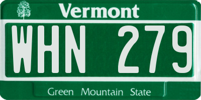 VT license plate WHN279