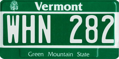 VT license plate WHN282