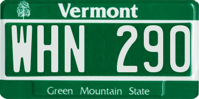 VT license plate WHN290