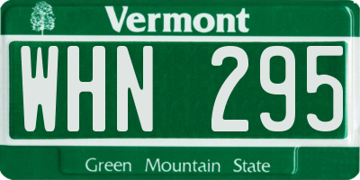 VT license plate WHN295