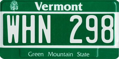 VT license plate WHN298