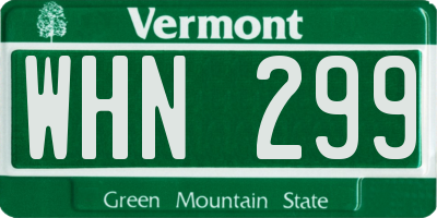 VT license plate WHN299