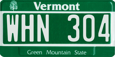 VT license plate WHN304