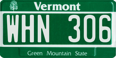 VT license plate WHN306