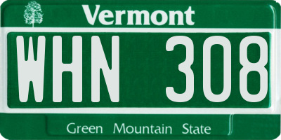 VT license plate WHN308