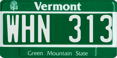 VT license plate WHN313