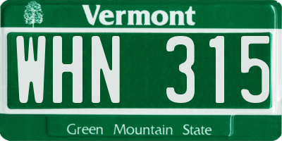 VT license plate WHN315