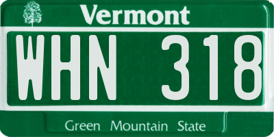 VT license plate WHN318