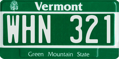 VT license plate WHN321