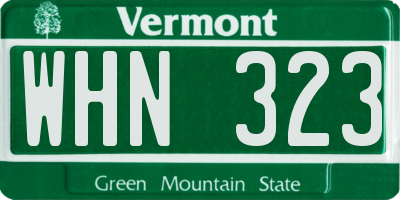 VT license plate WHN323