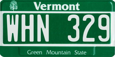 VT license plate WHN329