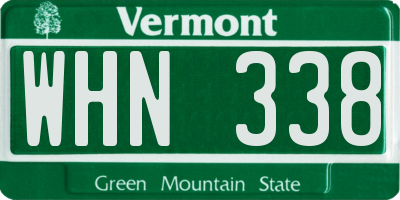 VT license plate WHN338