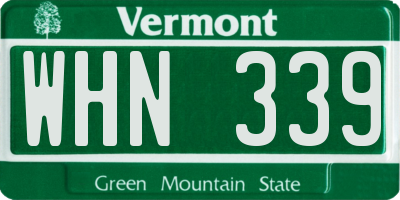 VT license plate WHN339