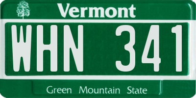VT license plate WHN341