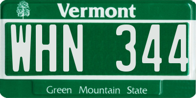 VT license plate WHN344
