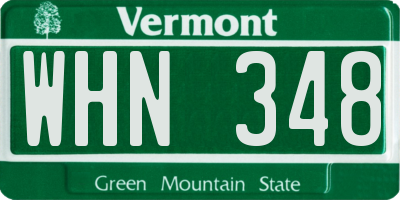 VT license plate WHN348