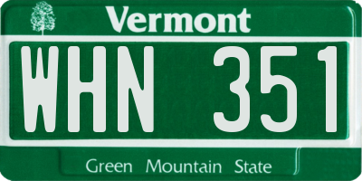 VT license plate WHN351