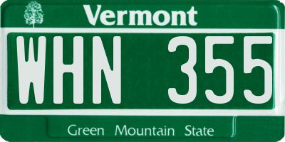 VT license plate WHN355