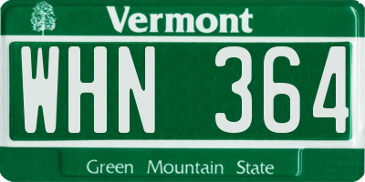 VT license plate WHN364