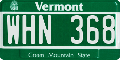 VT license plate WHN368