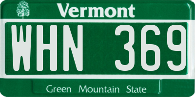 VT license plate WHN369