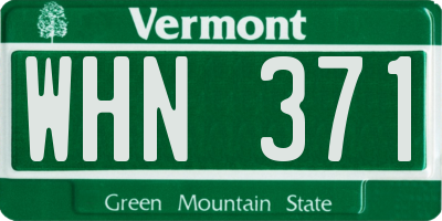 VT license plate WHN371