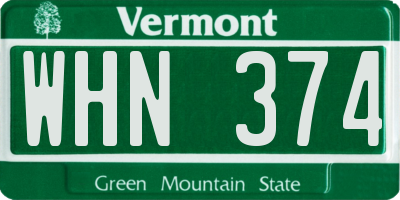 VT license plate WHN374