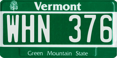 VT license plate WHN376
