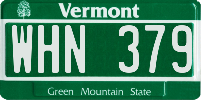 VT license plate WHN379