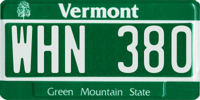VT license plate WHN380