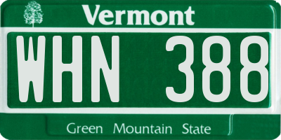 VT license plate WHN388