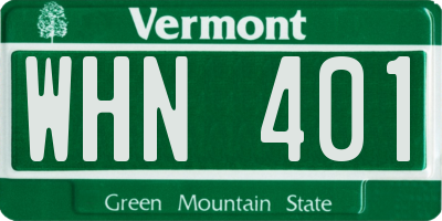 VT license plate WHN401