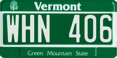 VT license plate WHN406