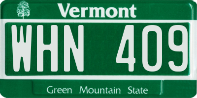 VT license plate WHN409