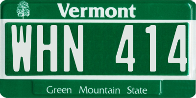 VT license plate WHN414