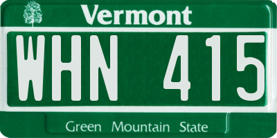 VT license plate WHN415