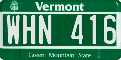 VT license plate WHN416