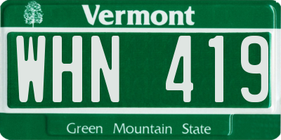 VT license plate WHN419