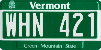 VT license plate WHN421