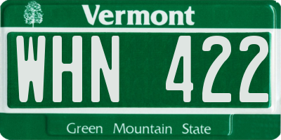 VT license plate WHN422