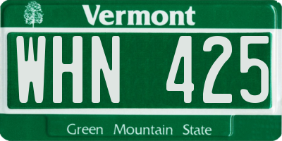 VT license plate WHN425