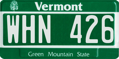 VT license plate WHN426