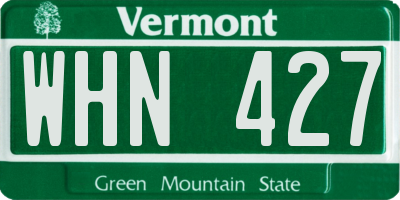 VT license plate WHN427