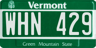 VT license plate WHN429
