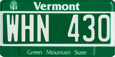VT license plate WHN430