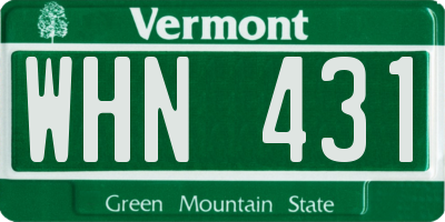 VT license plate WHN431