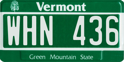 VT license plate WHN436