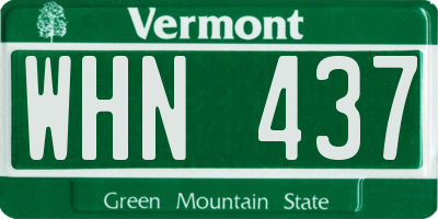 VT license plate WHN437
