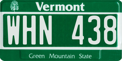 VT license plate WHN438